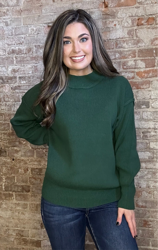 Simple Cozy Sweater ~ Dark Green