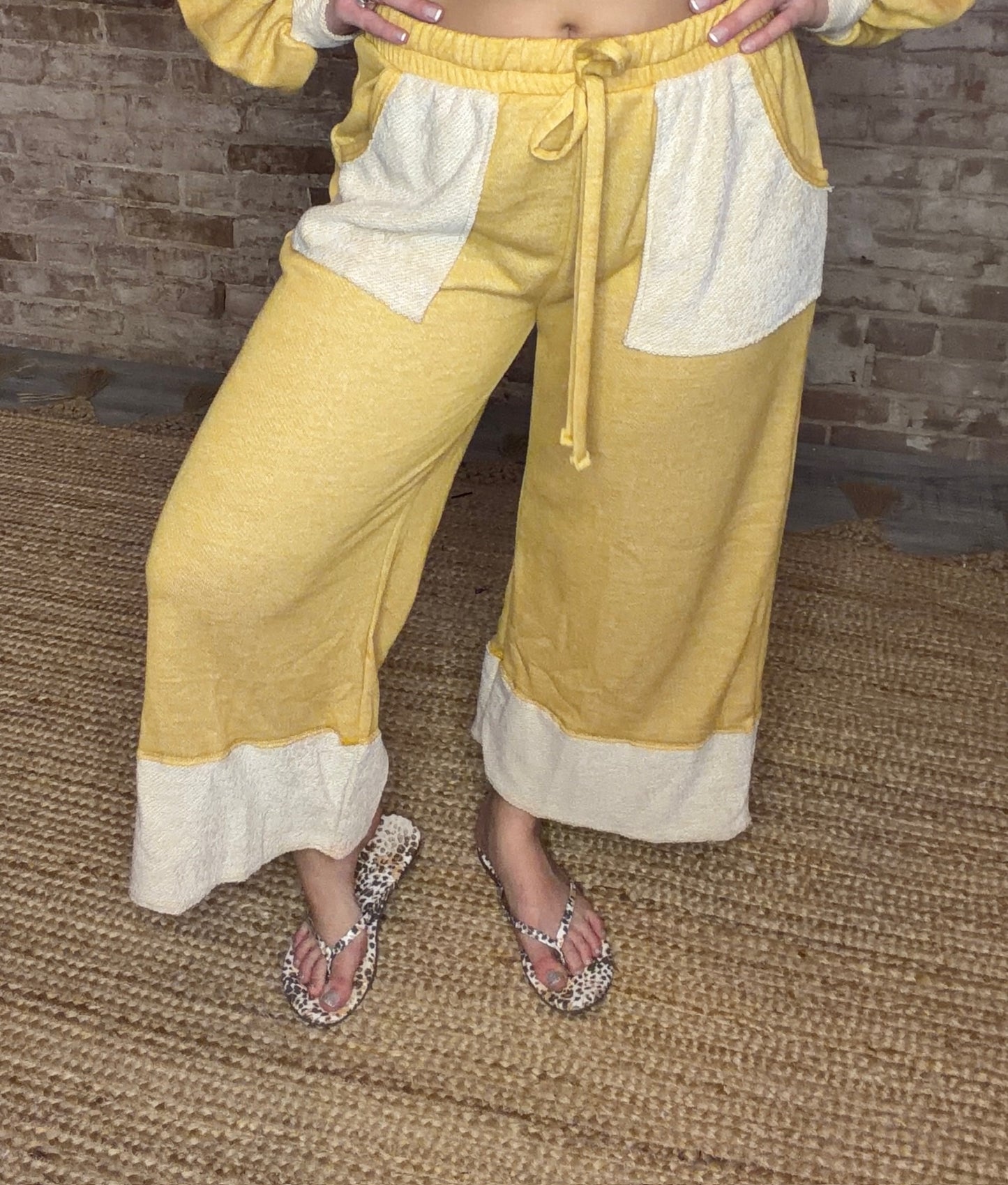 Loopterry Wide Leg Pants ~ Gold