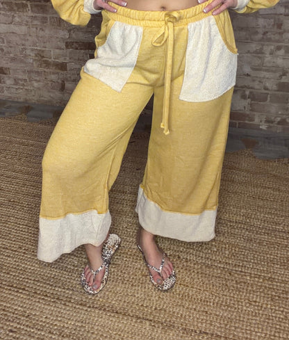 Loopterry Wide Leg Pants ~ Gold