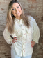 Long Sleeved Overshirt with Lace and Floral Detail