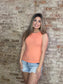 Ribbed Round Neck Tank Top ~ Coral