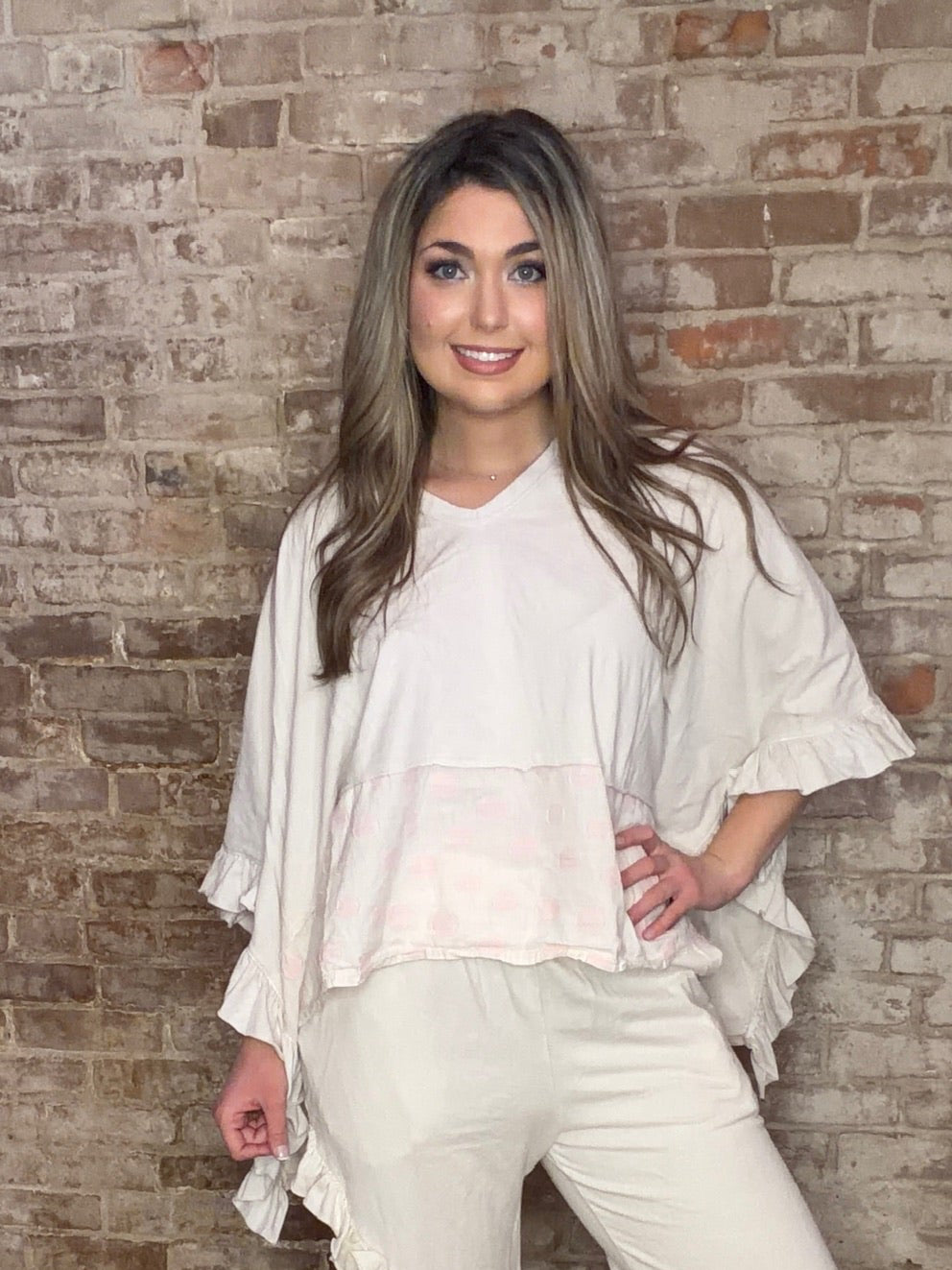 Polkadot Ruffle Poncho Top