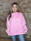Solid Reversible Mock Neck Sweatshirt ~ Pink
