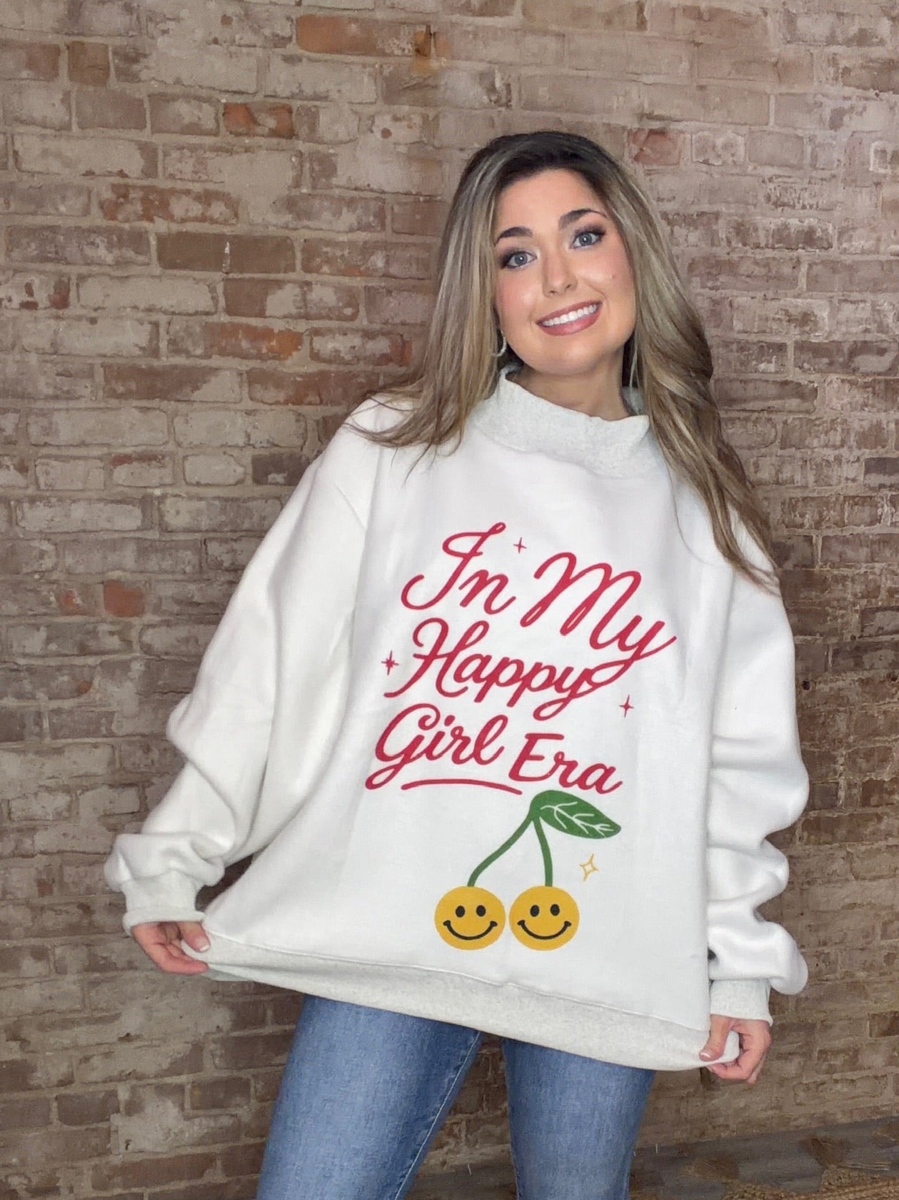 Reversible Mock Neck Sweatshirt ~ In My Happy Girl Era