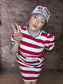 Red Stripe Puff Sleeve Dress