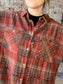 Mineral Washed Plaid Flannel Shirt ~ Rust