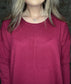 Front Seam Round Neck Sweater ~ Carbernet
