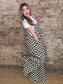 Checkered Wide Leg Overalls