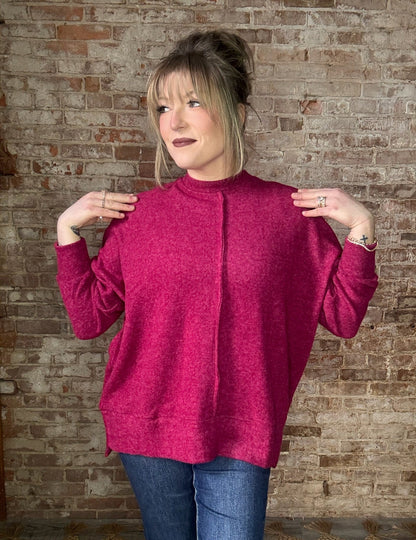 Soft Brushed Sweater ~ Red