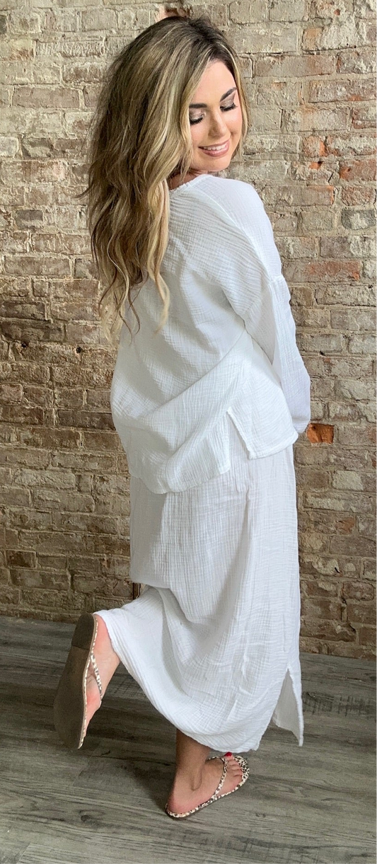 Sweet Gauze Tranquility Skirt ~ White