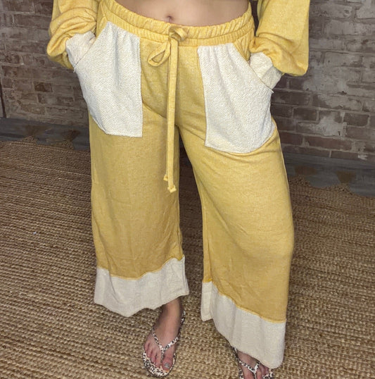 Loopterry Wide Leg Pants ~ Gold