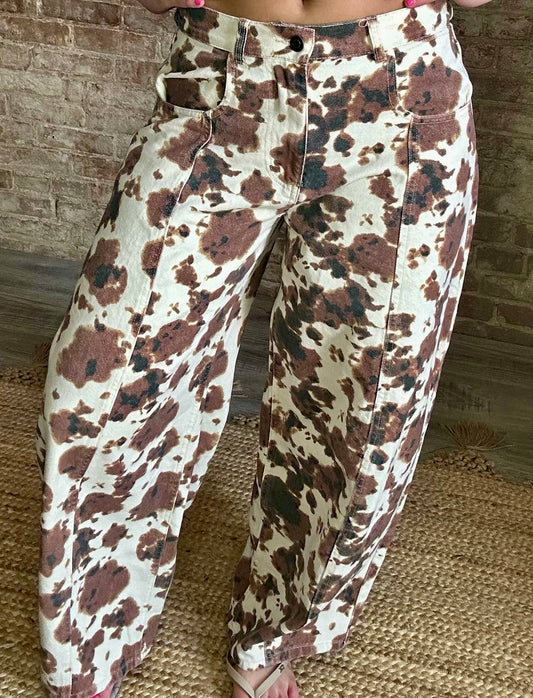 Sweet Cow Print Denim Jeans