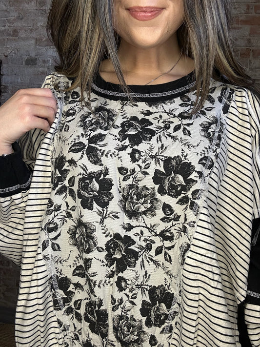 Floral Mixed Patterned Shirt