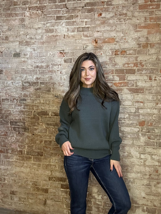 Simple Cozy Sweater ~ Dusty Teal
