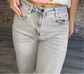 Super High Wide Leg with Raw Hem ~ Gray