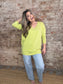 Soft Front Seam V Neck Sweater ~ Matcha Green
