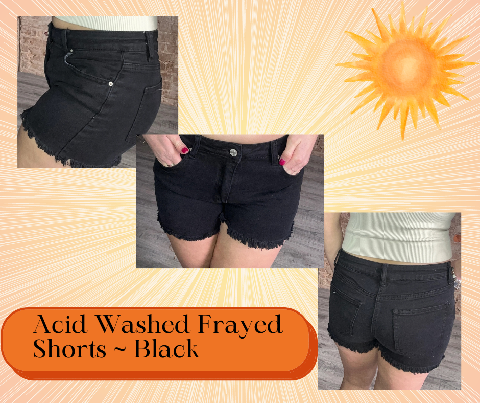 Super High Rise Distressed Shorts with Button Up