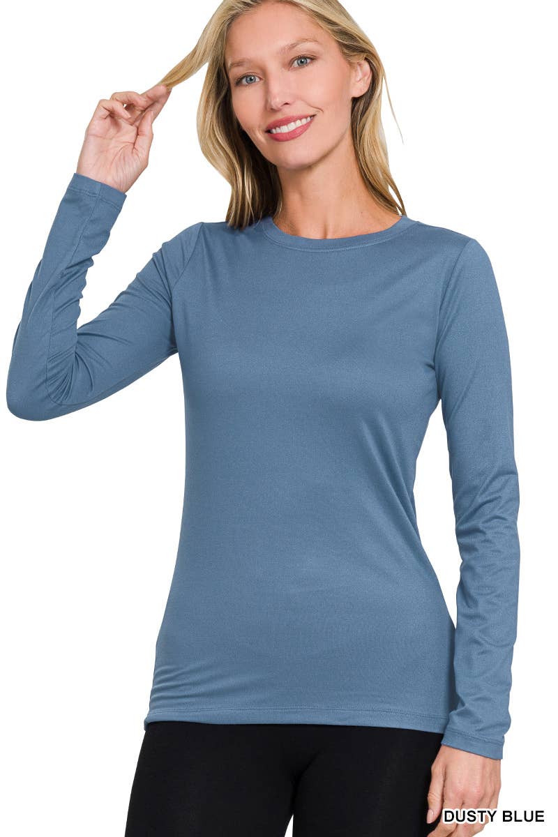 Vanilla Monkey - Brushed Microfiber Long Sleeve Round Neck Tee