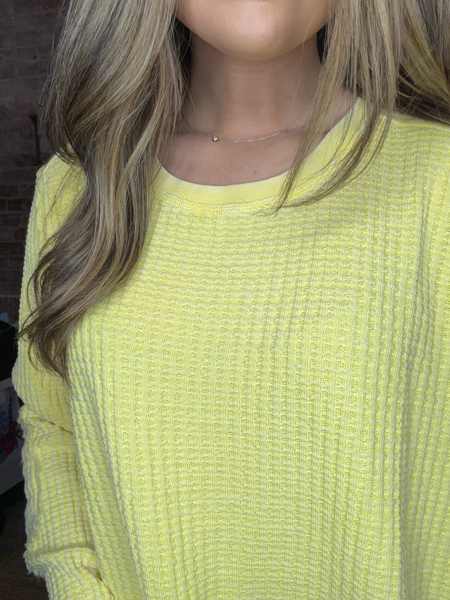 Waffle Knit Shirt~ Yellow