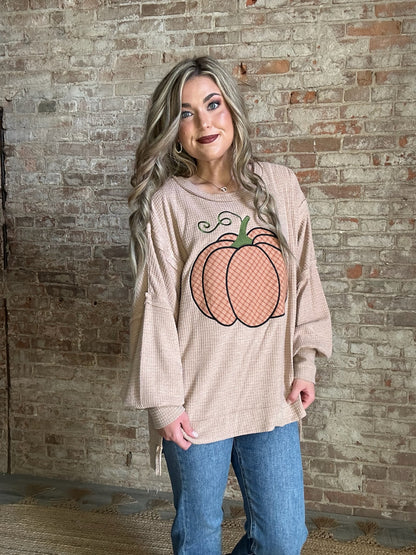 Fall Pumpkin Sweatshirt ~ Heather Mocha