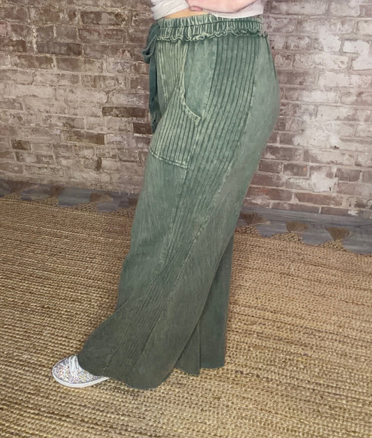 Soft Comfy Pants ~ Dusted Green