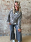 Curvy Mineral Washed Star Print Shirt