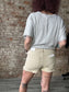 Wave Ribbed Oversized Short Sleeved Shirt ~ Gray