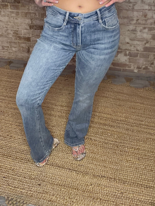 Mid Rise Boot Cut Jeans