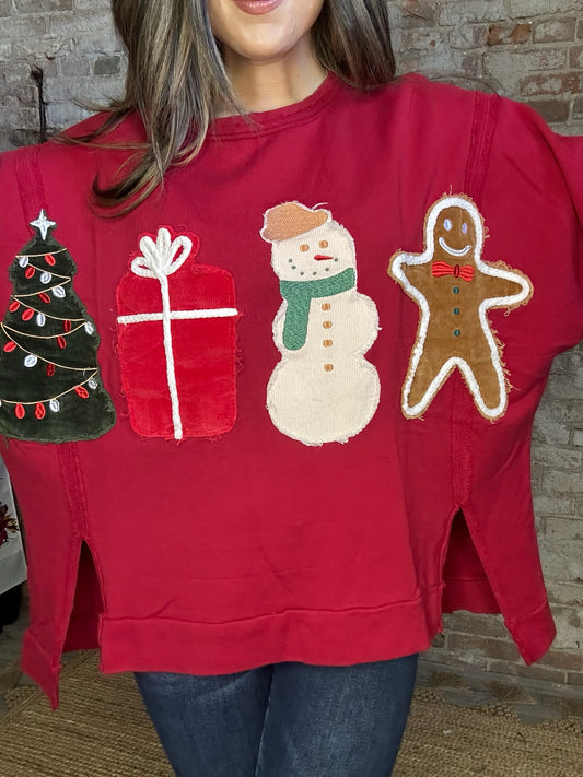 Christmas Goodies Sweatshirt ~ Red