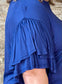 Curvy Crew Flared  Ruffled Sleeved Top ~ Ink Blue