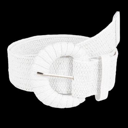 Retro Elastic Belt With Braided Buckle