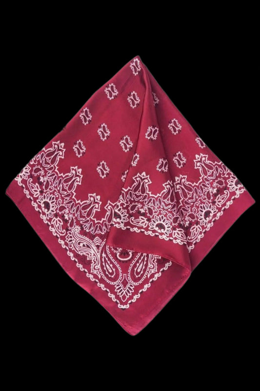 Satin Neckerchief Scarf, Versatile, Deep Red