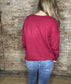 Front Seam Round Neck Sweater ~ Carbernet