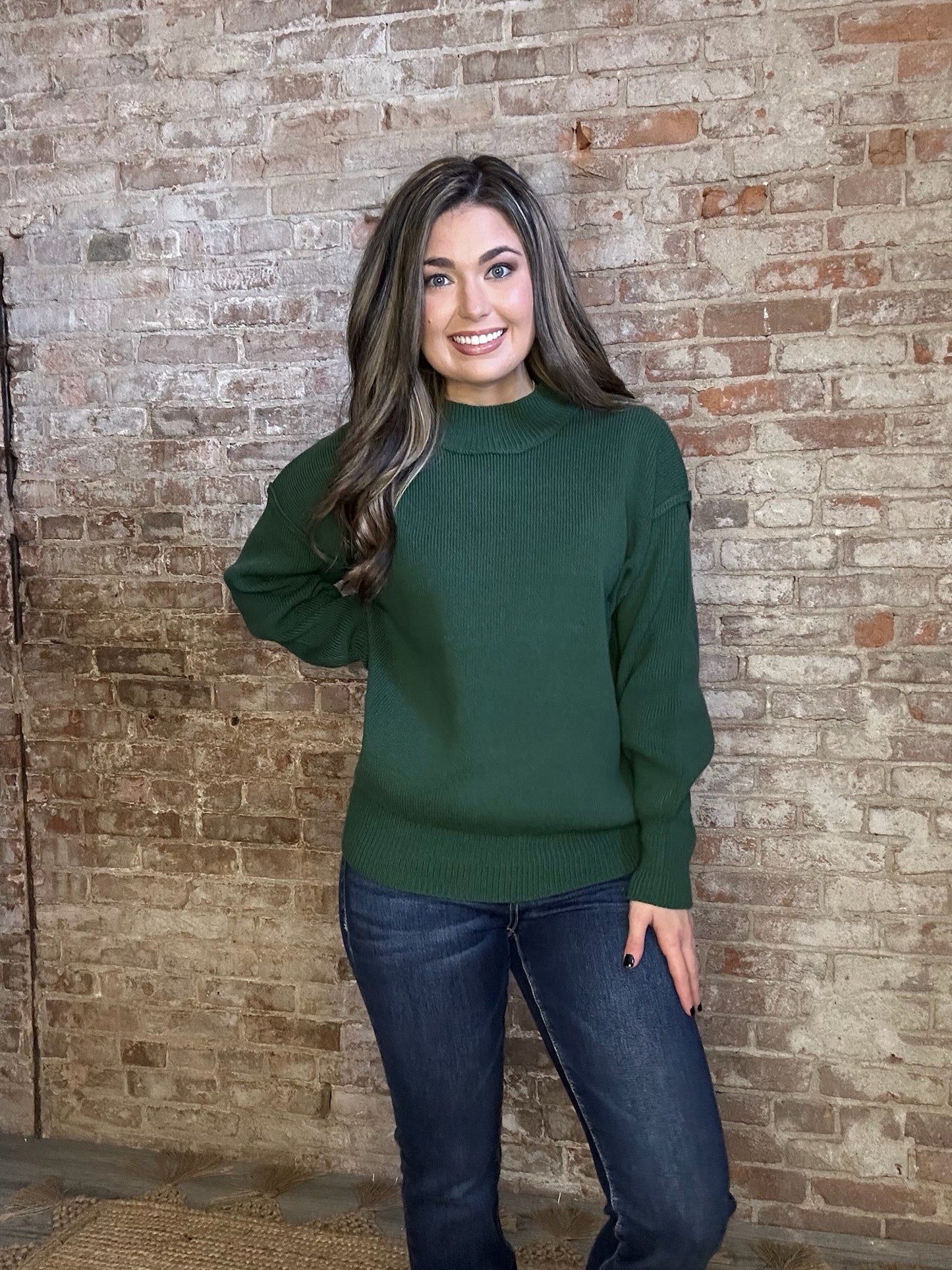 Simple Cozy Sweater ~ Dark Green