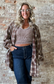 Curvy Mineral Washed Plaid Tunic ~ Coffee