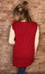 V-Neck Button Down Knit Sweater Vest ~ Red