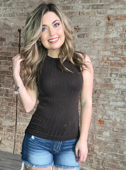 Acid Washed Ribbed Tank Top