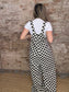 Checkered Wide Leg Overalls