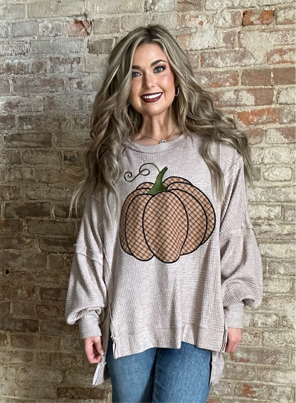 Fall Pumpkin Sweatshirt ~ Heather Mocha