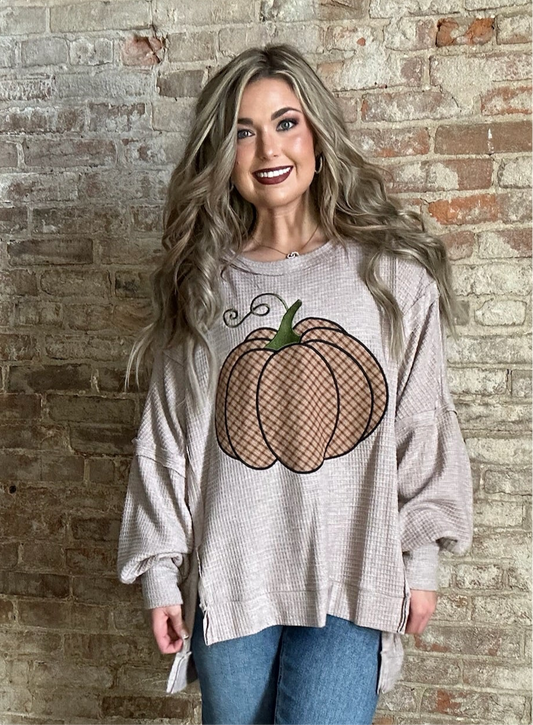 Fall Pumpkin Sweatshirt ~ Heather Mocha