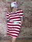 Red Stripe Puff Sleeve Dress