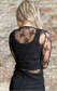 Long Sleeved Sheer Lace Mesh  Layering Top ~  Black