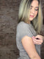 Round Neck Folded Short Sleeve T-shirt ~ Heathered Brown
