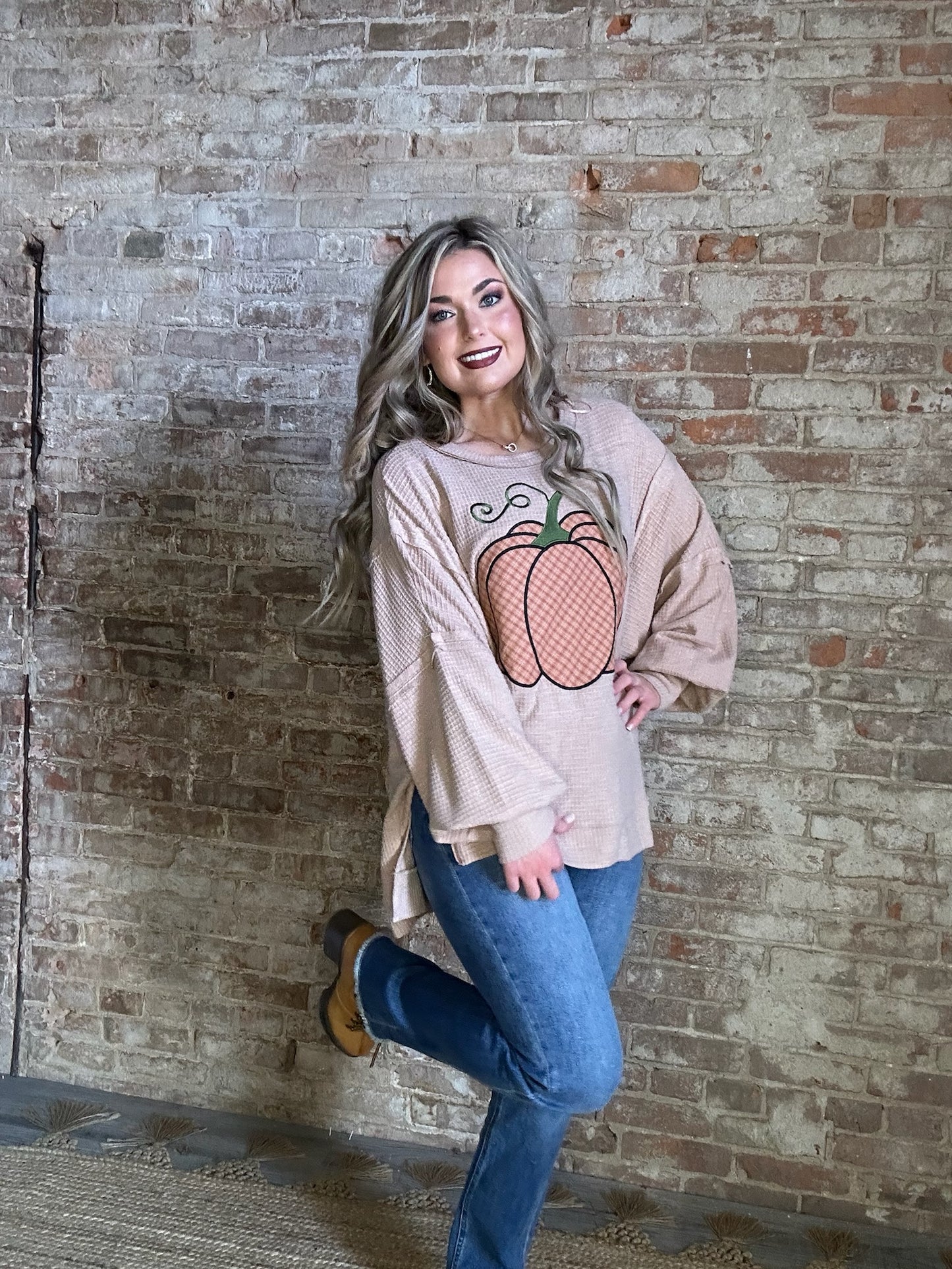 Fall Pumpkin Sweatshirt ~ Heather Mocha