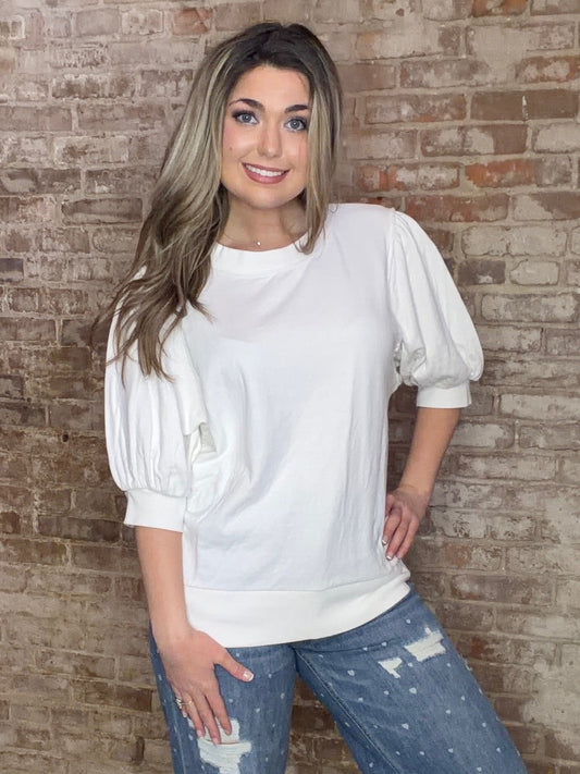 Puff Quarter Sleeve ~ White