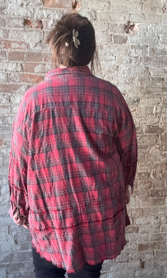 Curvy Buttoned Cuff Soft Flannel
