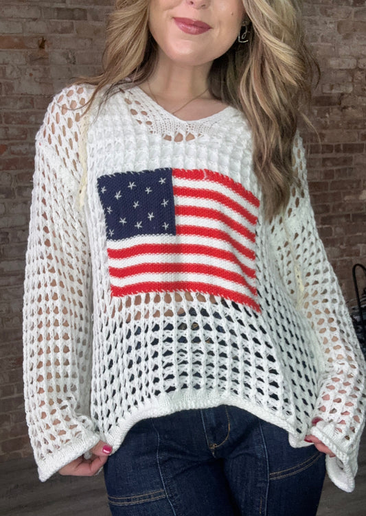 USA Crocheted Knit with Hood