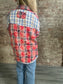 Red Multi Colored Plaid Shirt