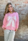 Comfy Oversized Ribbed Bow Sweatshirt
