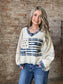 American Flag Thermal Shirt ~ Blue
